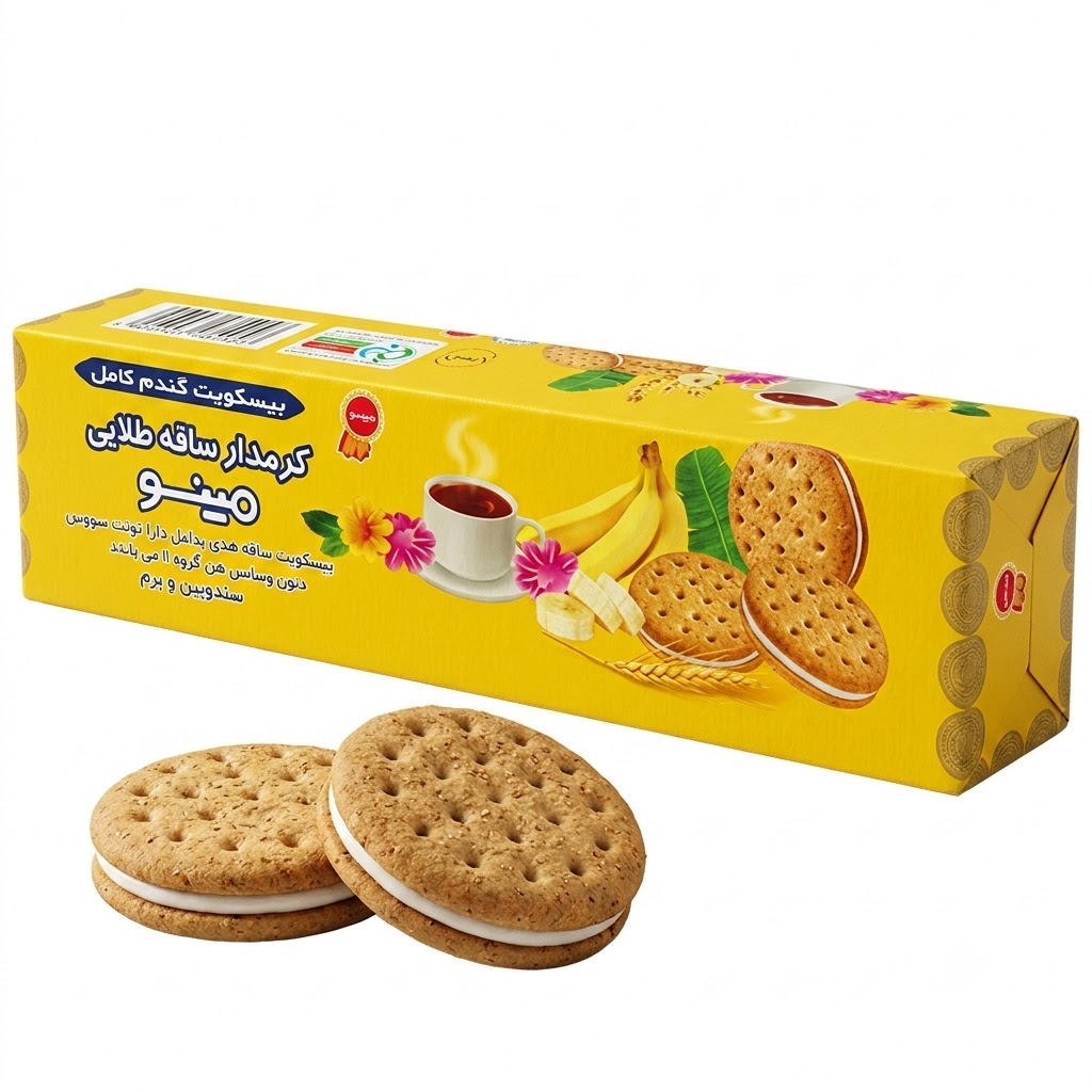 بیسکویت کرمدار با طعم موز ۱۹۲ گرمی مینو - تنقلات